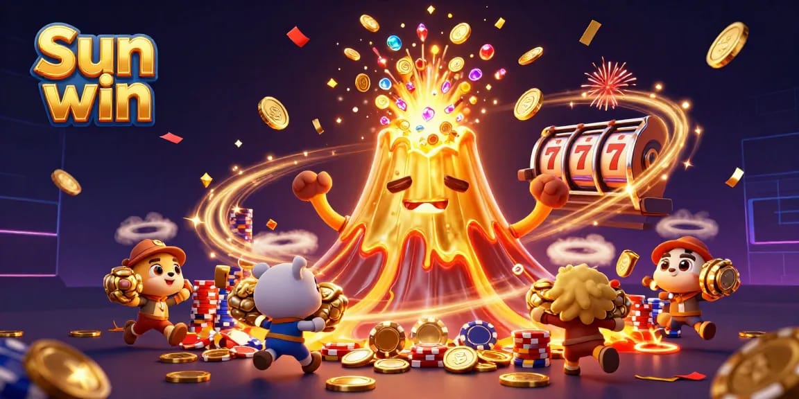 Spin to win with Sun win: A vibrant jackpot scene filled with gold and treasures!