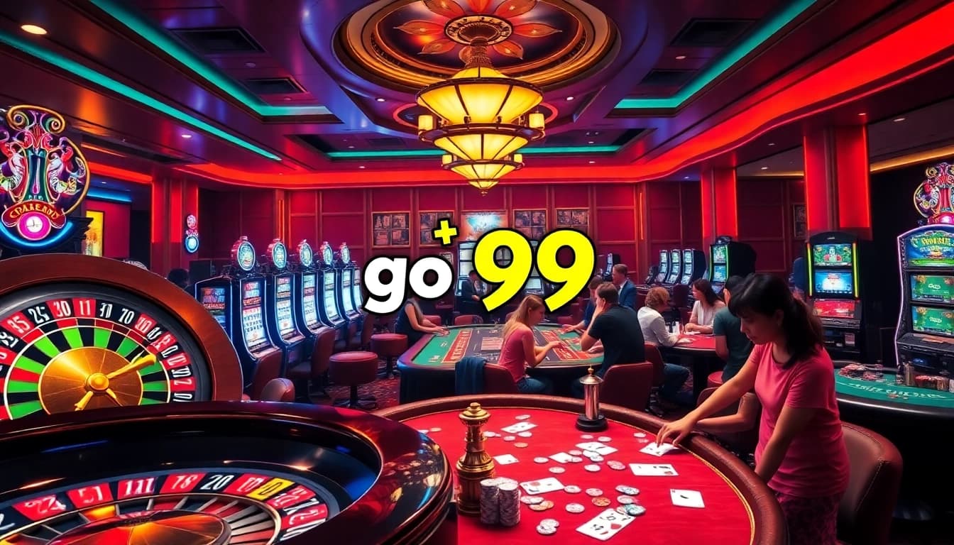 Experience thrilling action in a casino as players engage in games with go 99 promotions.