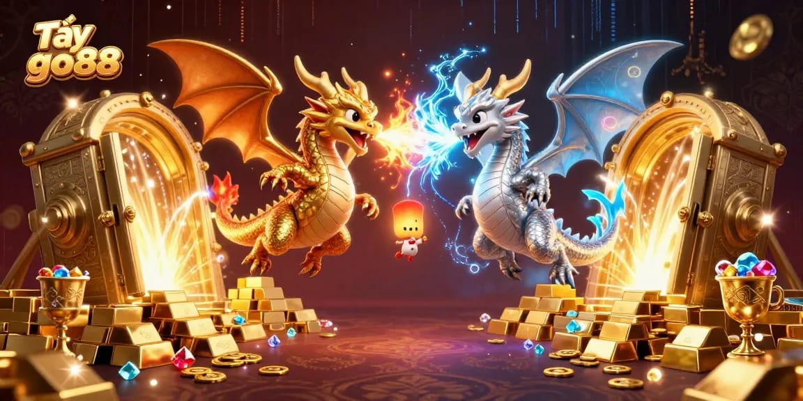 Experience the thrill of Tải go88 with fiery dragons, gleaming treasures, and exciting casino elements.