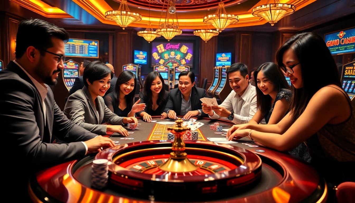 Experience the excitement of gambling at KU88.COM with vibrant casino tables and engaged players.