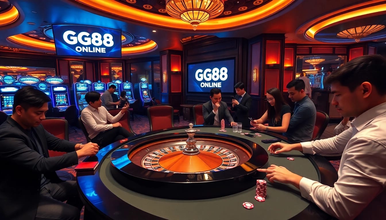 Enjoying diverse gaming experiences at GG88 online casino tables with vibrant atmosphere.