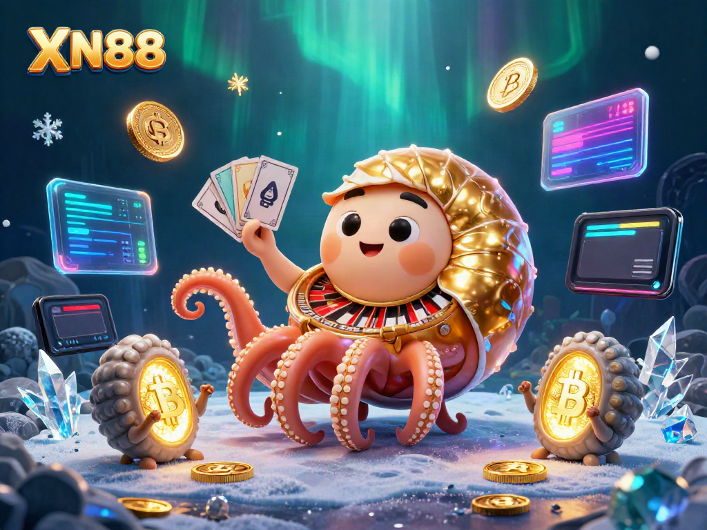 Experience the excitement of XN88 with 3D nautilus roulette and glowing Bitcoin coins