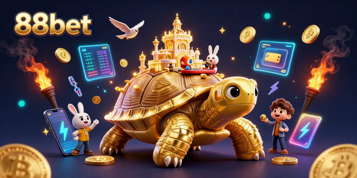 88bet players enjoying thrilling action with a golden tortoise casino art