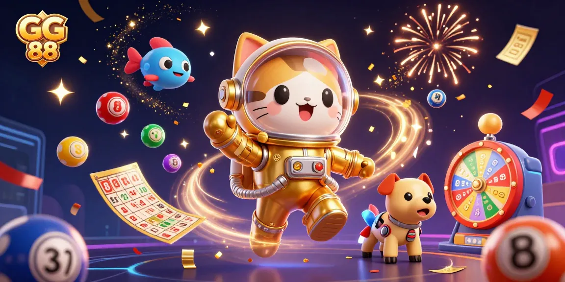 Experience the excitement of GG 88 with vibrant elements and dynamic casino-themed characters.