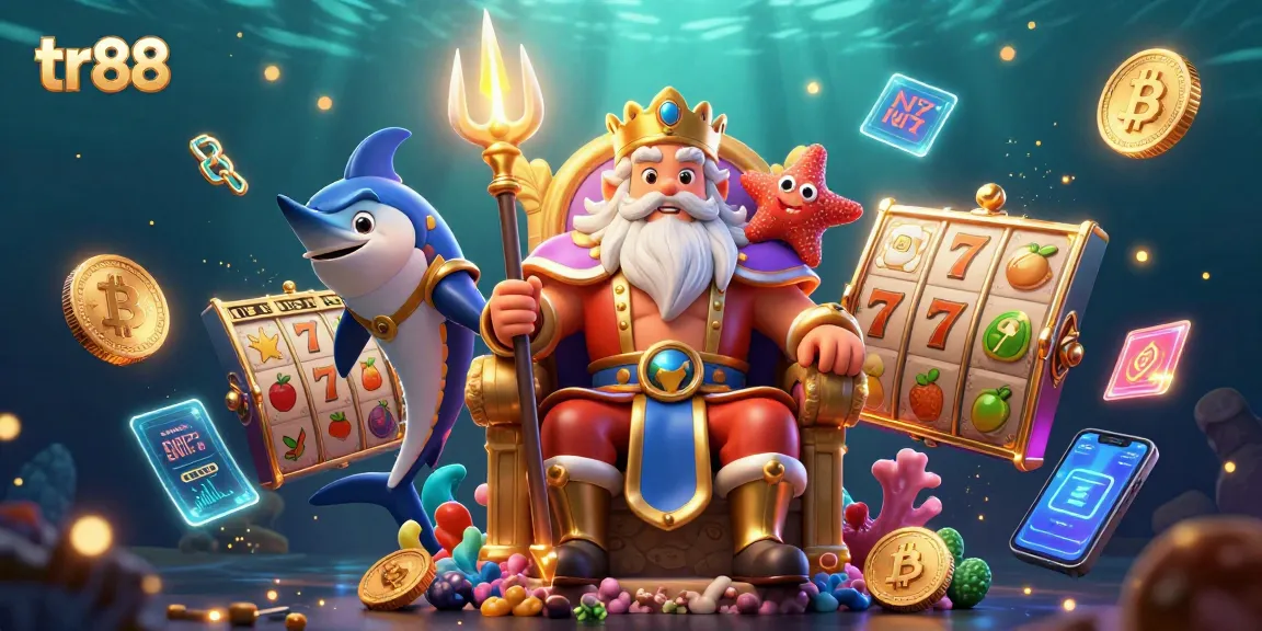 Experience excitement at tr88 with vibrant slot reels and a charming underwater scene.