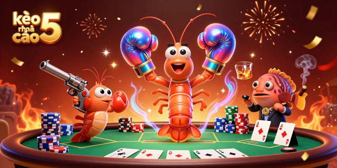 Experience the thrill with kèo nhà cái 5 as colorful mantis shrimp battle on a packed poker scene.