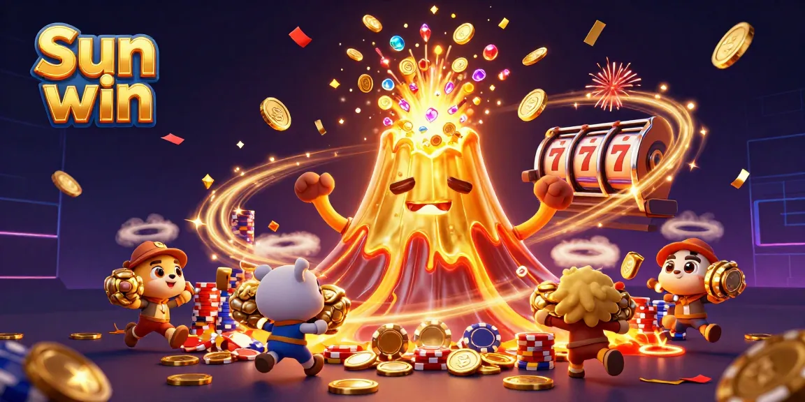 Spin to win with Sun win: A vibrant jackpot scene filled with gold and treasures!