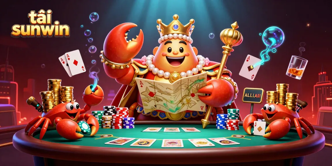 Engage in the excitement with tải sunwin and see the golden crab emperor ruling over a vibrant casino scene.