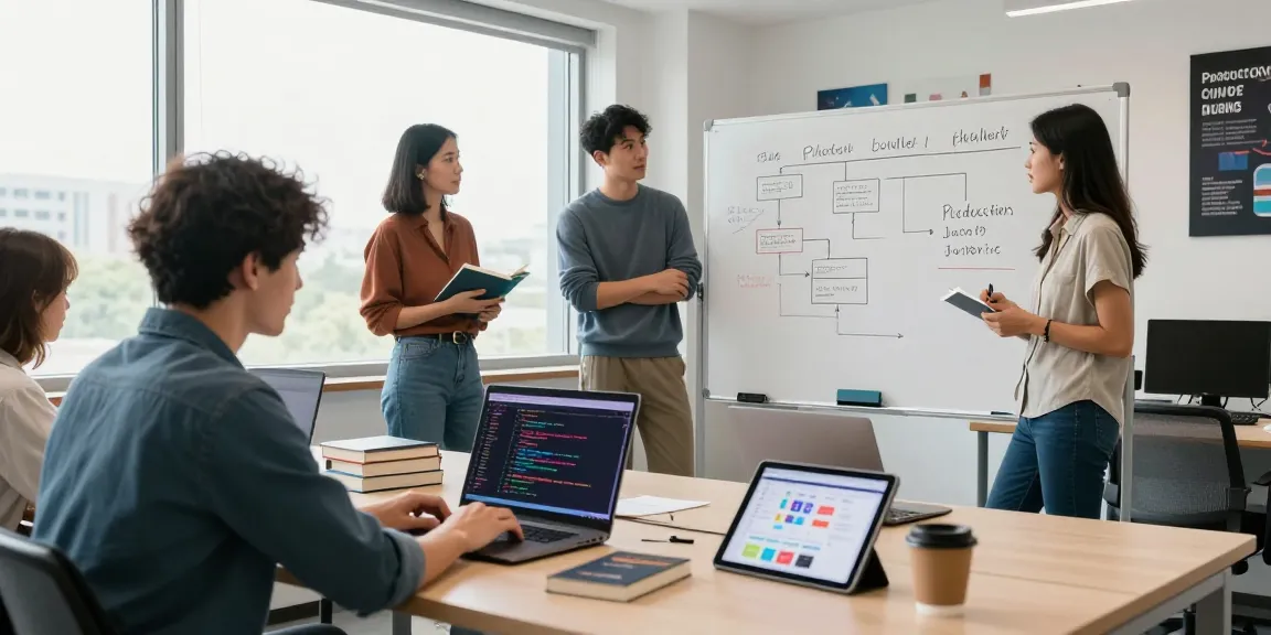 Build internal tools with AI in a collaborative tech workspace fostering innovation and teamwork.