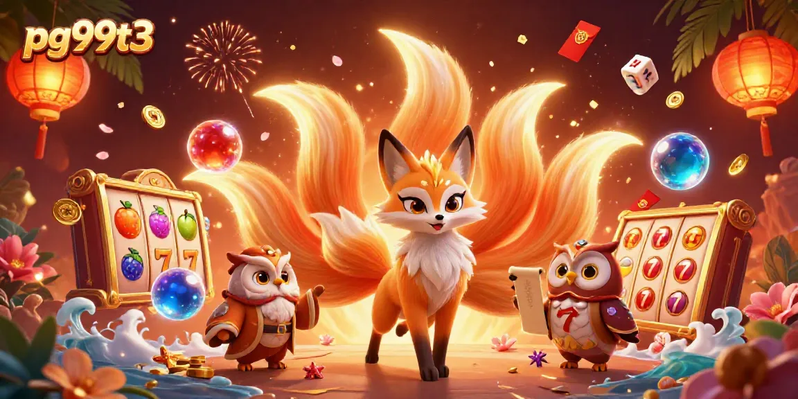 Experience the excitement of pg99t3 with vibrant casino elements and dynamic characters in a 3D digital art scene.