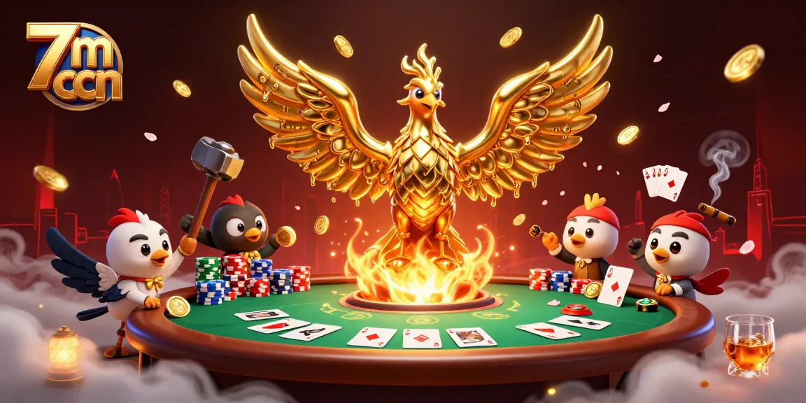 Experience thrilling poker action at 7m cnn with golden phoenix and vibrant casino elements.