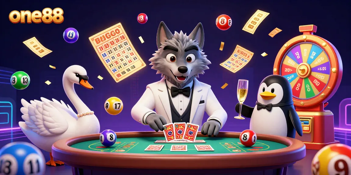 Join one88 with an immersive 3D casino scene featuring card dealing and vibrant game elements.