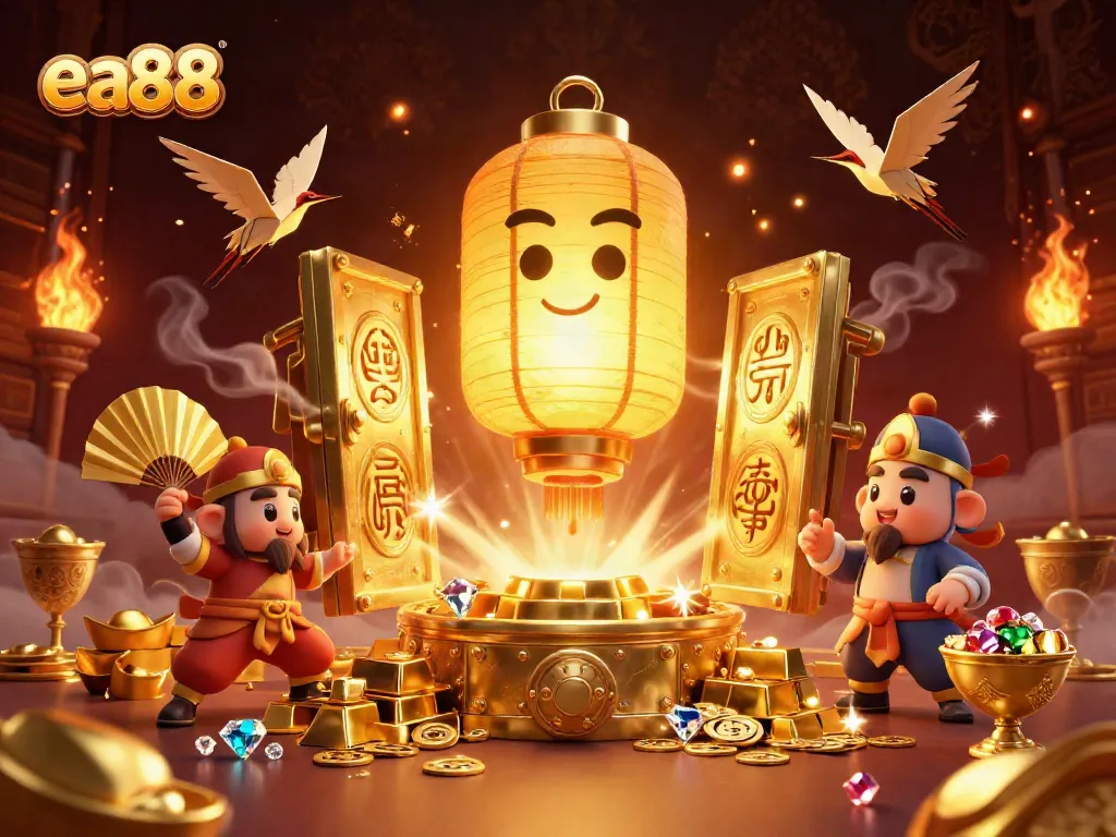 Experience the vibrant gaming world of ea88 with illuminated characters and spectacular treasure elements.