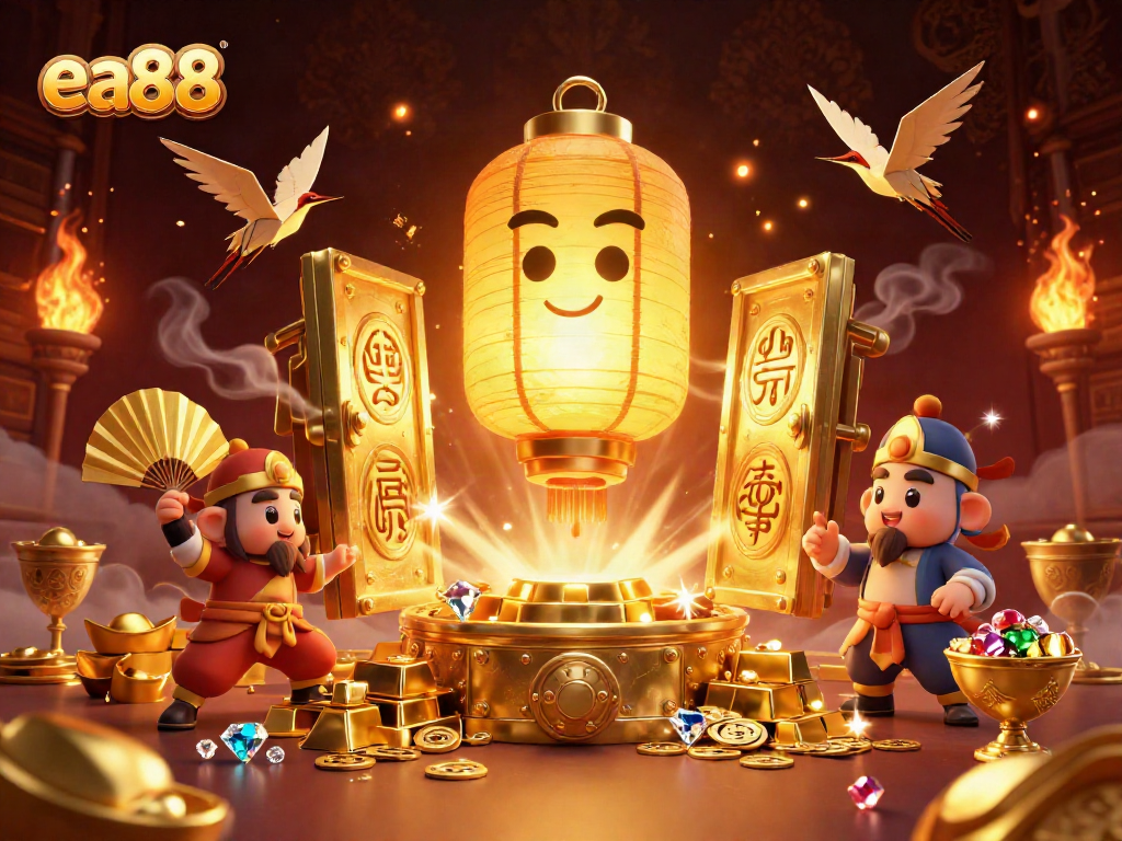 Experience the vibrant gaming world of ea88 with illuminated characters and spectacular treasure elements.