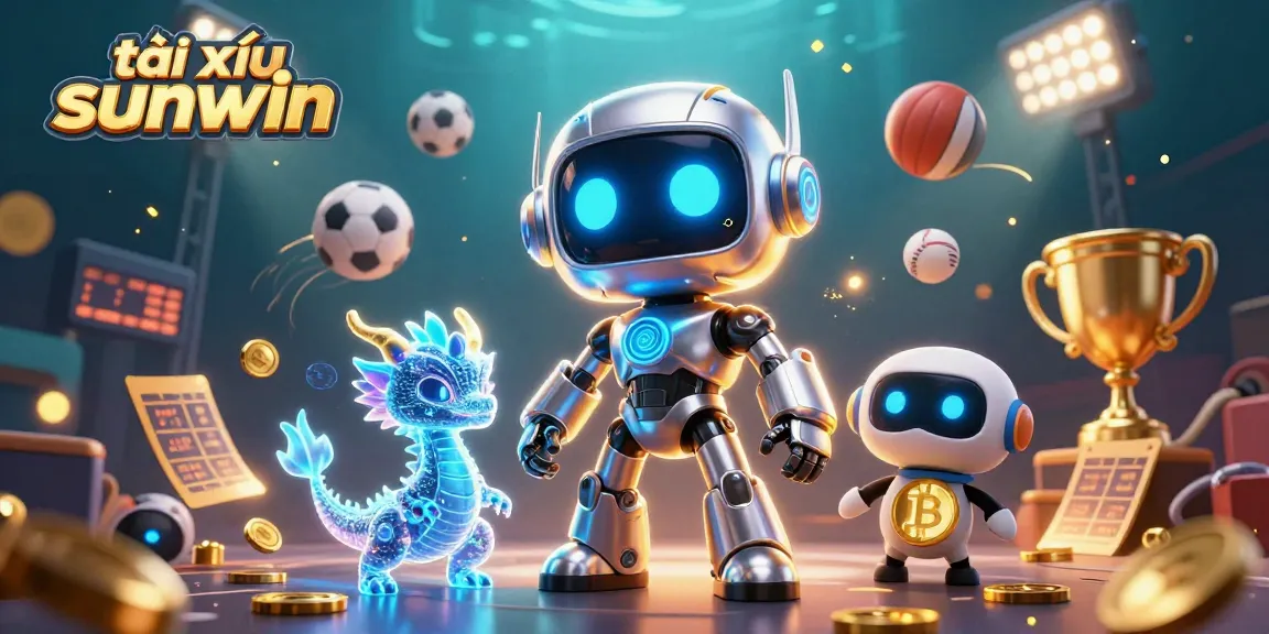 Experience the excitement of tài xỉu sunwin with a vibrant 3D illustration of dynamic game elements.