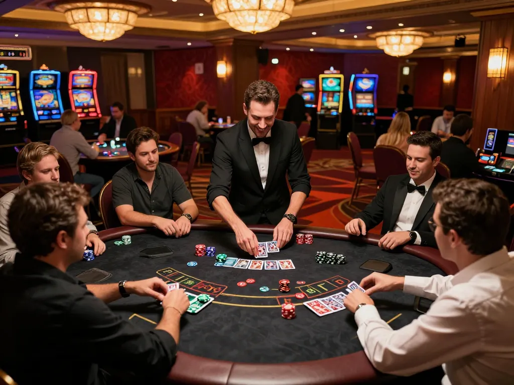 Players placing bets at a thrilling blackjack table, experiencing the excitement of TX88 in action.