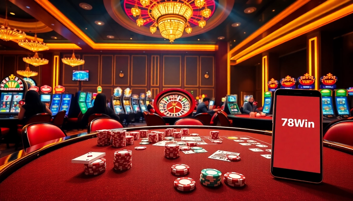 Experience the electrifying atmosphere of Trang chủ 78Win with engaging table games and vibrant casino visuals.