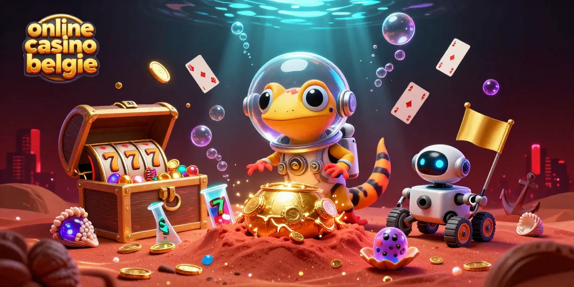 Play vibrant online casino belgie games under an alien casino scene on Mars with glowing treasures.
