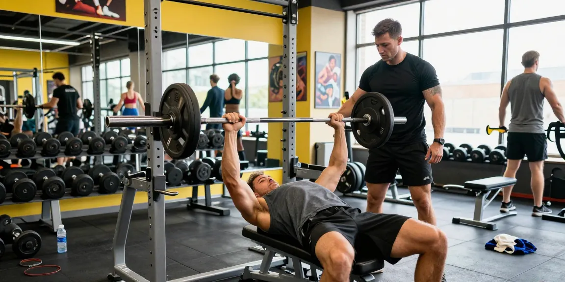 Prime Pharma Steroiden in action as athlete lifts weights in a vibrant gym setting