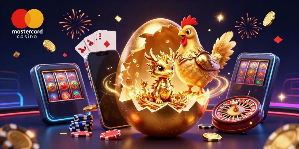 Experience thrilling gaming at a mastercard casino with a golden dragon imagery revealing hidden treasures.