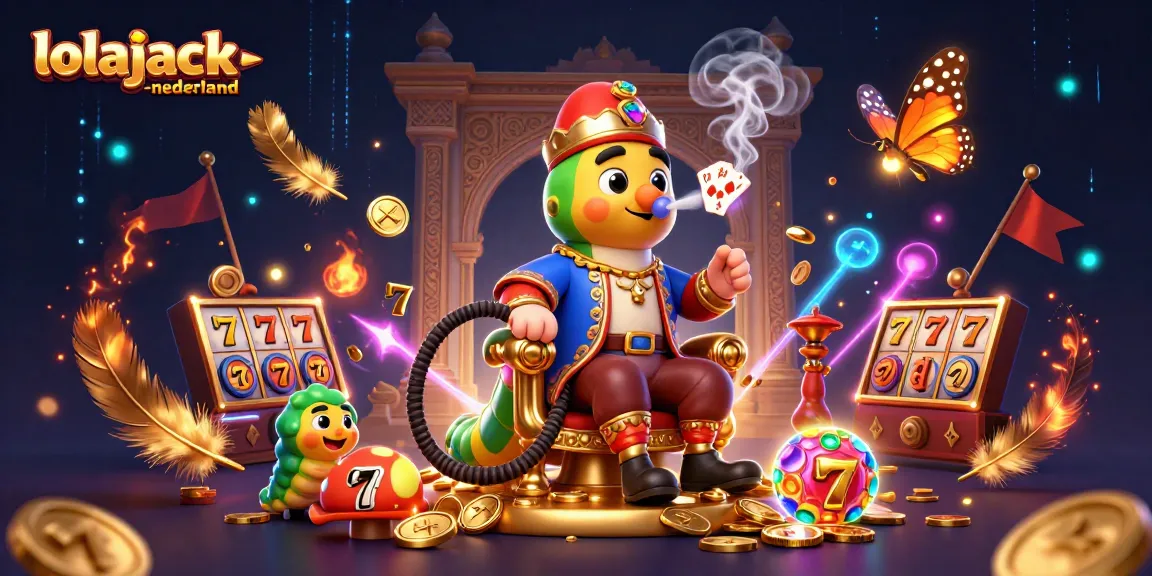 Experience the thrill at lolajack-nederland with a vibrant casino scene featuring dynamic slot elements and captivating characters.
