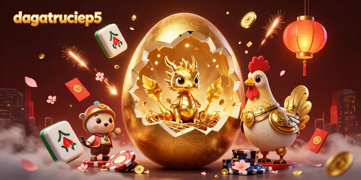 Experience thrilling moments with dagatructiep5 as a golden baby dragon reigns over a poker chip nest