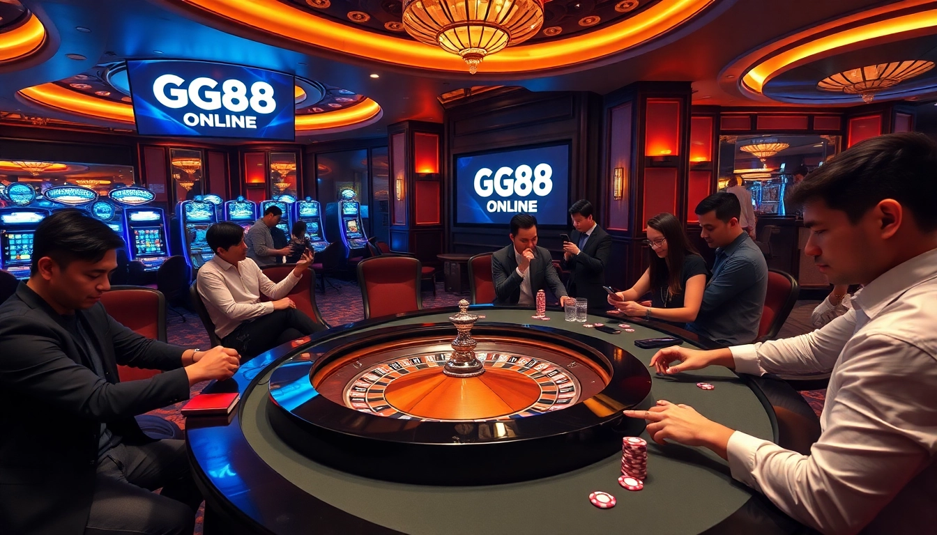 Enjoying diverse gaming experiences at GG88 online casino tables with vibrant atmosphere.