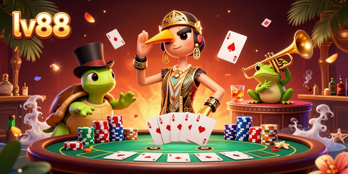Experience thrilling gameplay at lv88, featuring poker chips, cards, and vibrant casino elements.