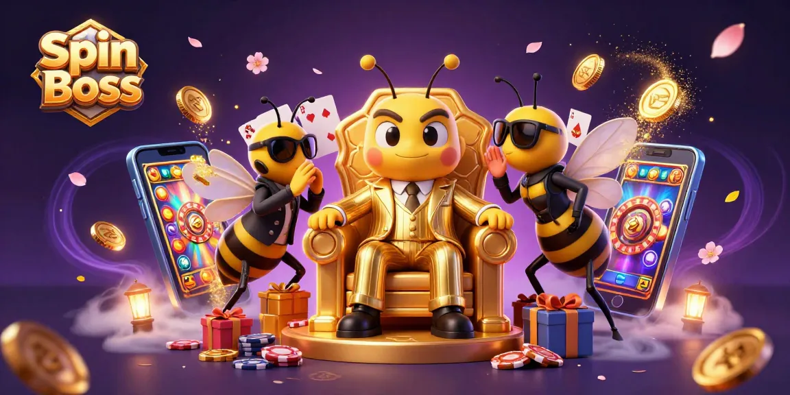 Spin Boss mob boss surrounded by dynamic gambling elements celebrating big wins at the casino
