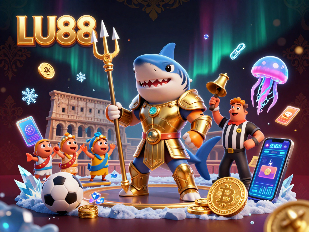 LU88 enhances your gaming experience with a thrilling underwater colosseum scene showcasing competitive sports betting.