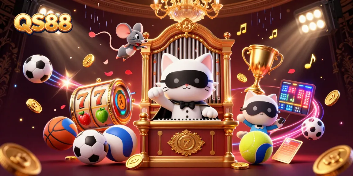 Engage in thrilling gaming experiences with QS88, featuring dynamic slot reels and captivating characters.