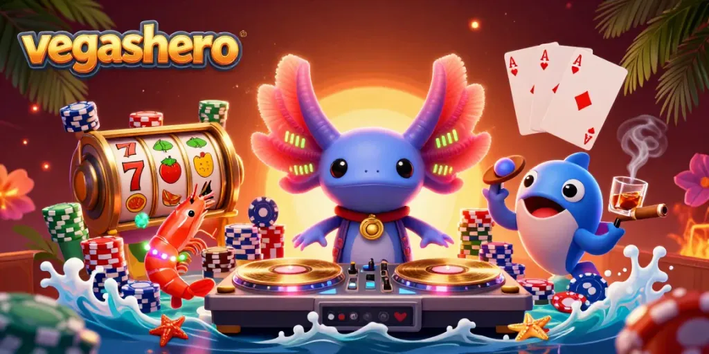 Engage with vegashero and experience thrilling slot spins in a vibrant casino scene.