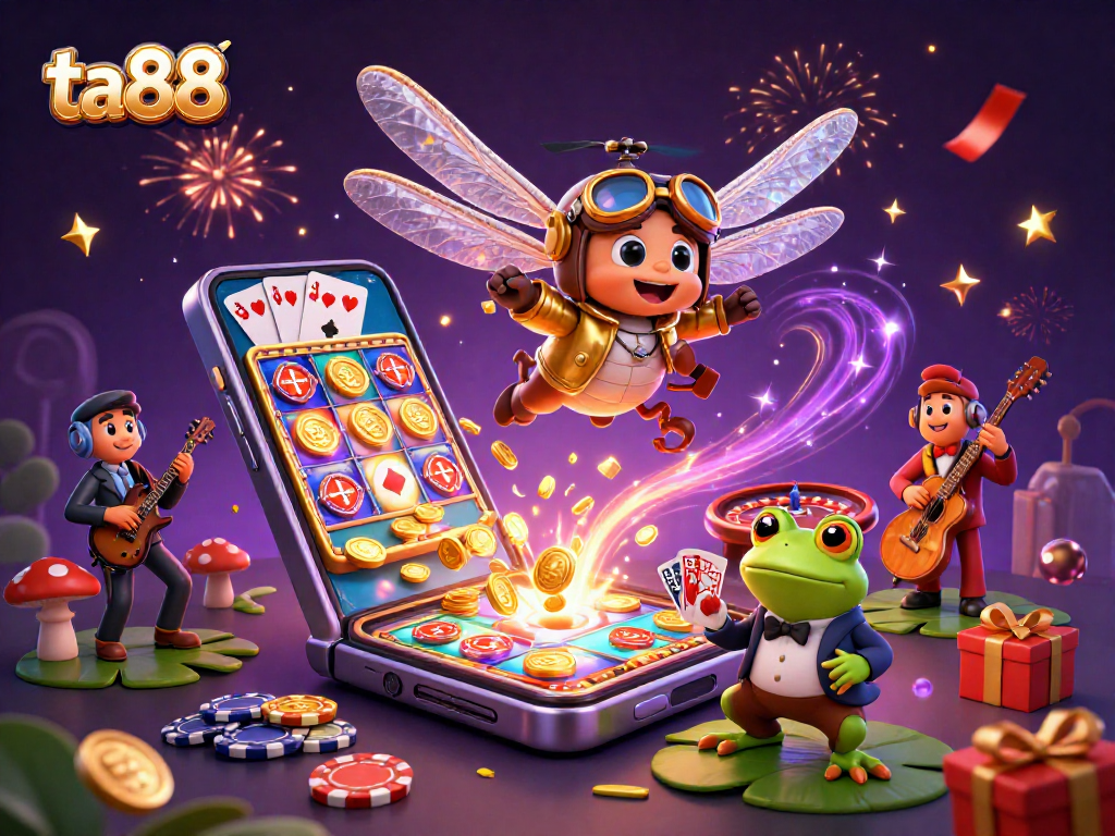 Experience the thrill of ta88 with vibrant casino elements and engaging characters in a dynamic 3D scene.