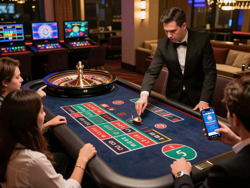 Experience the thrill of mm88 reisen with live dealer roulette action, engaging players and vibrant colors.