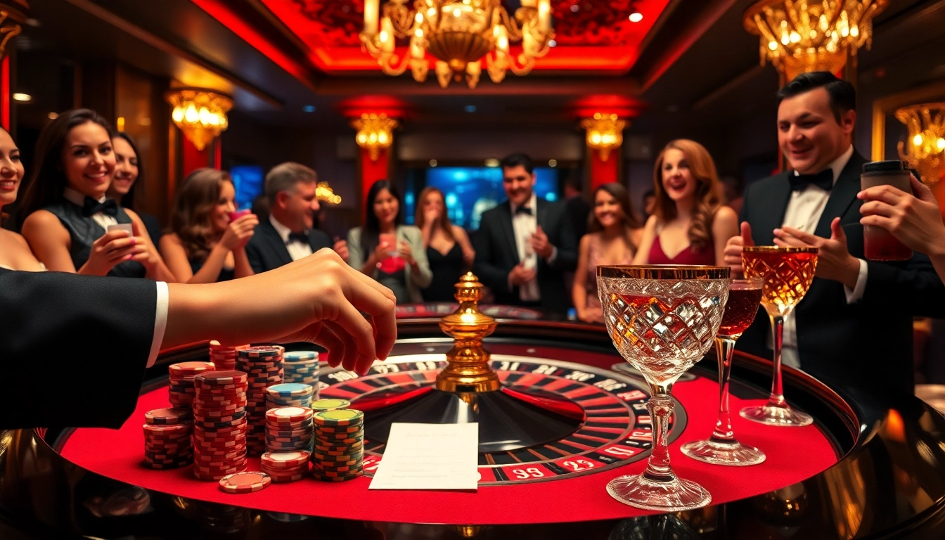 Experience the thrill of betting at https://9bet9.in.net/ with players engaged around a luxurious roulette table.