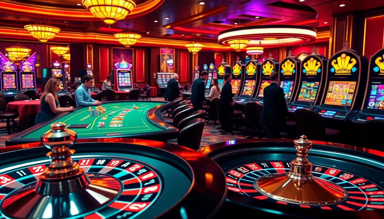 Experience thrilling gameplay at LUCK 8 with vibrant casino tables and engaging slot machines.