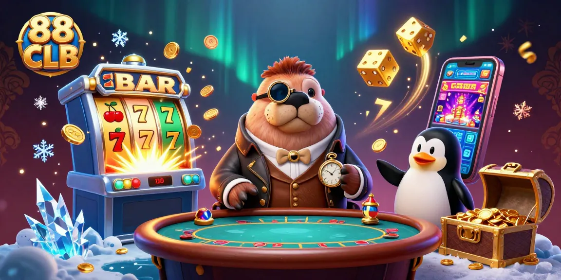 Experience the excitement of 88 CLB with a jolly walrus and friends at an underwater poker table.