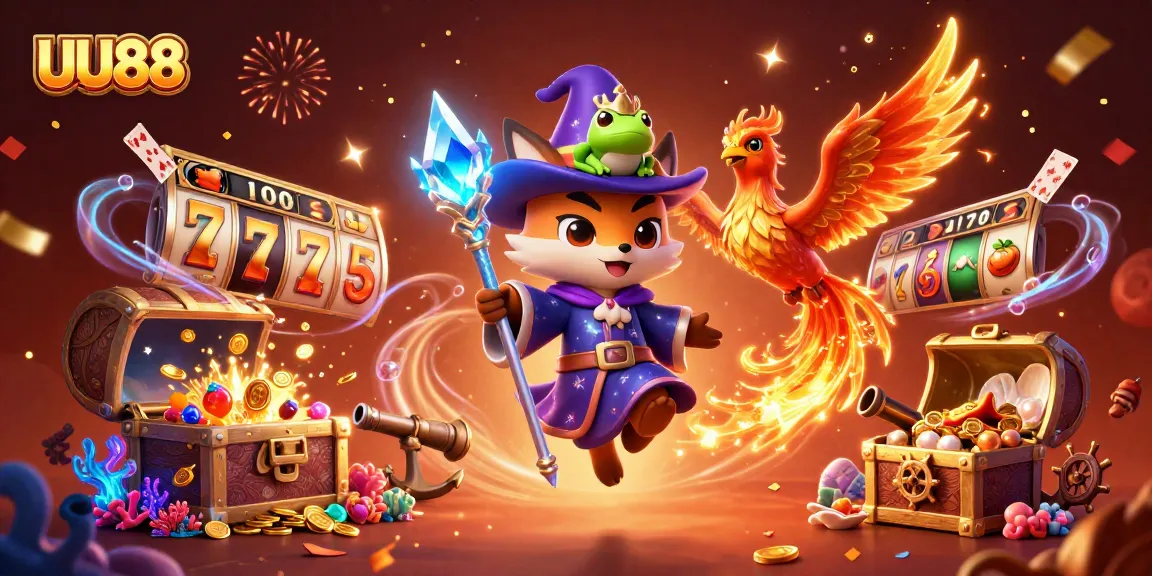 Experience thrilling wins with UU88 in this engaging 3D illustration of a mystical casino adventure.