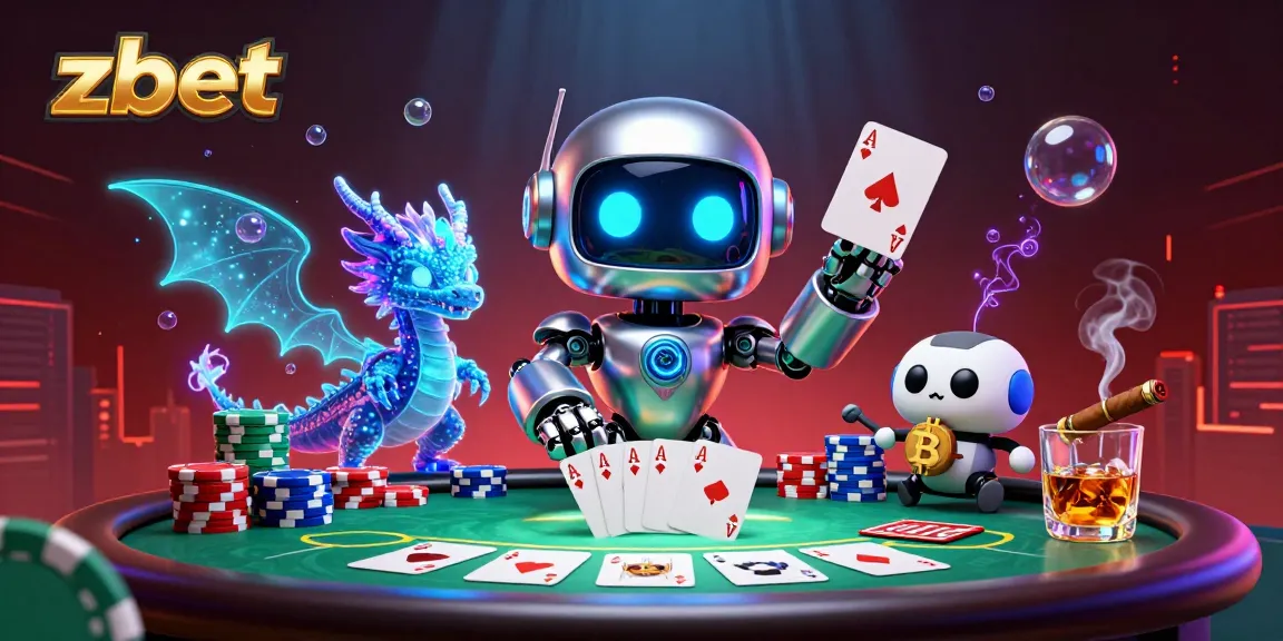 Engage with zbet’s exciting poker actions amid vibrant casino elements in a dynamic casino scene.
