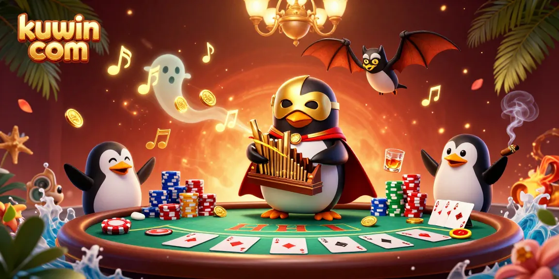 Experience the thrilling games at kuwin com with unique characters in a vibrant casino setting.